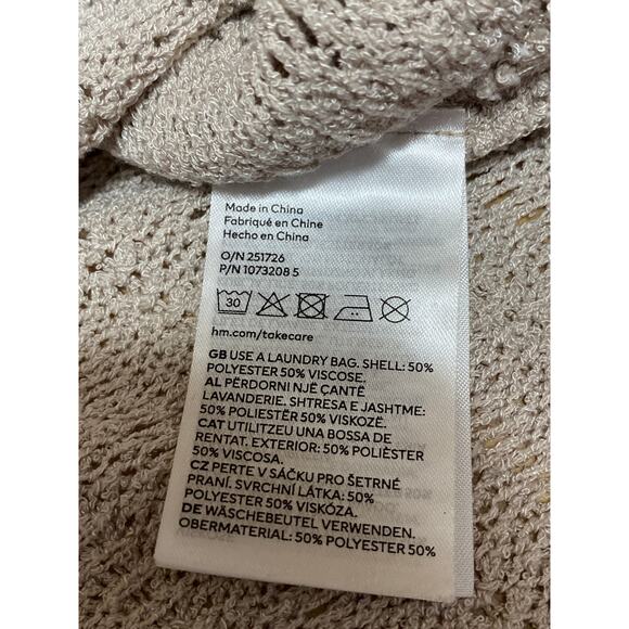 H&M Women's Cream Tan Crewneck Sleeveless Knit Sweater Coverup Tank Top Size XXL - Picture 5 of 5